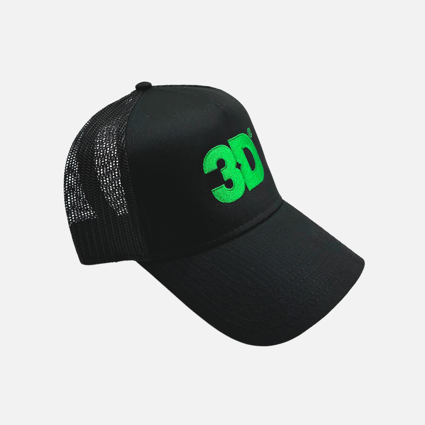 3D Embroidered Black Trucker Hat